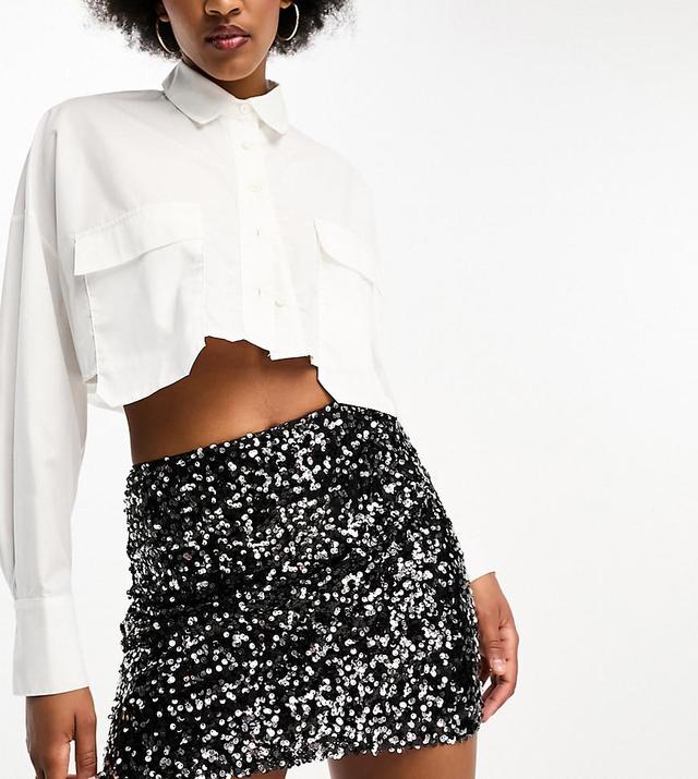 ASOS DESIGN Tall sequin mini skirt Product Image