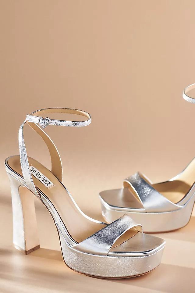 Badgley Mischka Caia Crystal Heart Platform Sandals Product Image