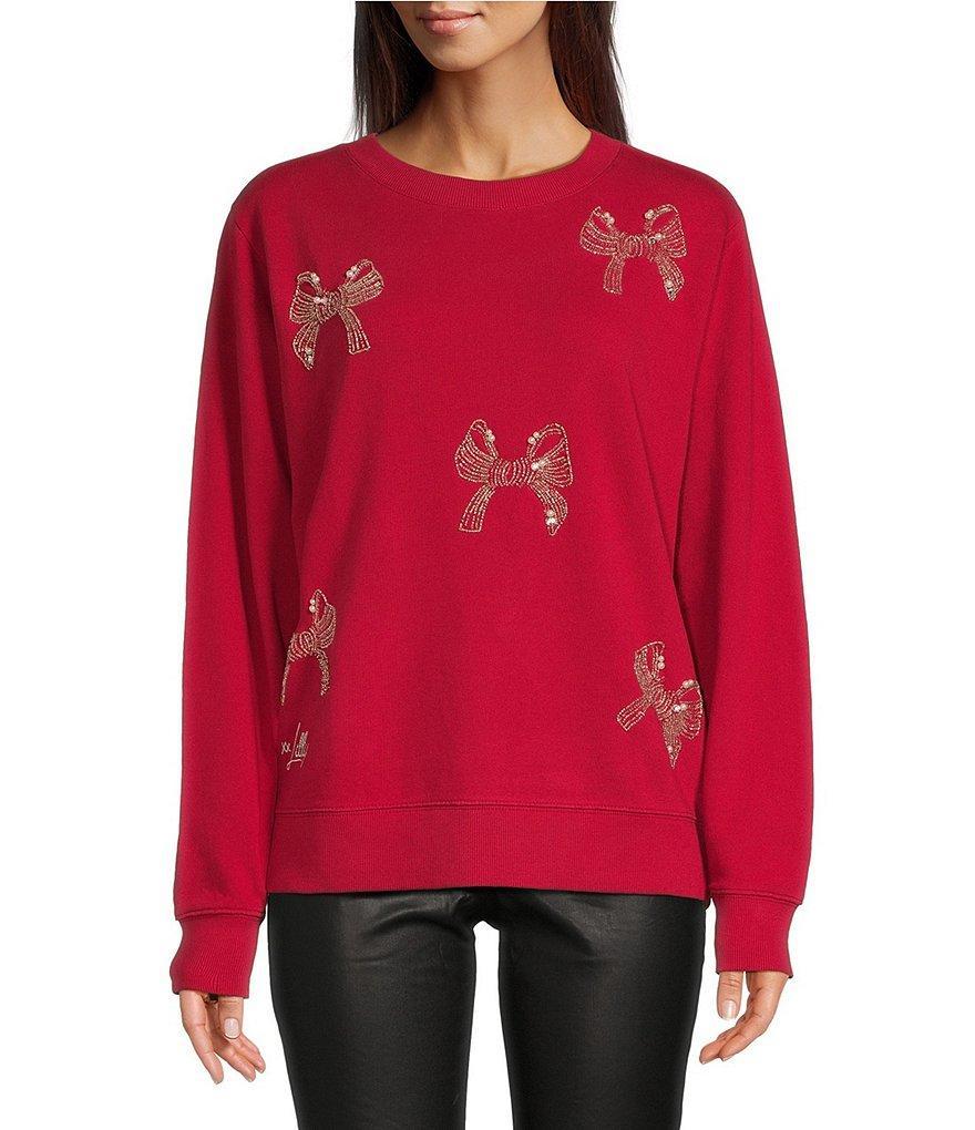 Lilly Pulitzer Ballad Rib Knit Crew Neck Long Sleeve Bow Sweatshirt Product Image