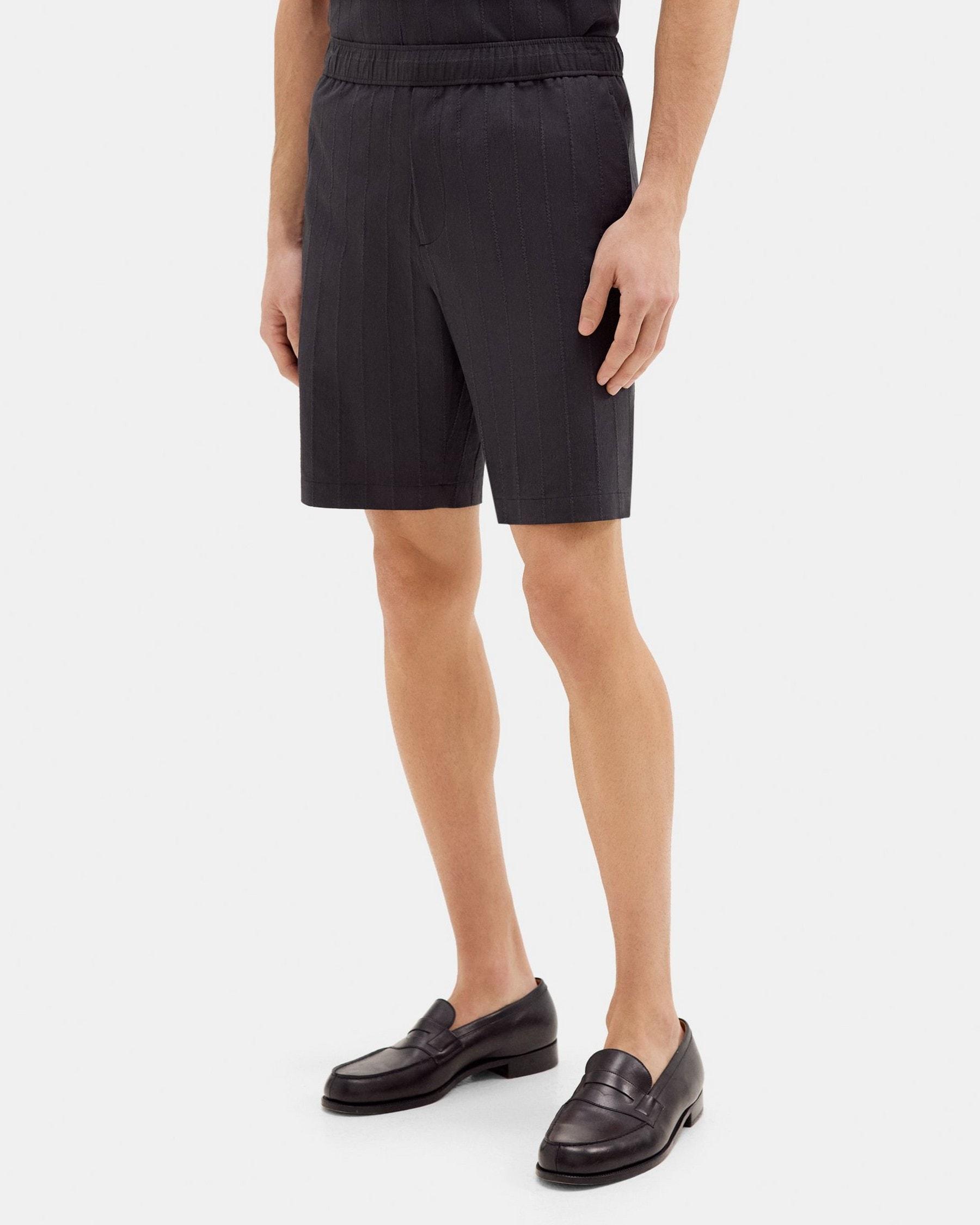 Classic-Fit Short in Textured Cotton-Blend Product Image