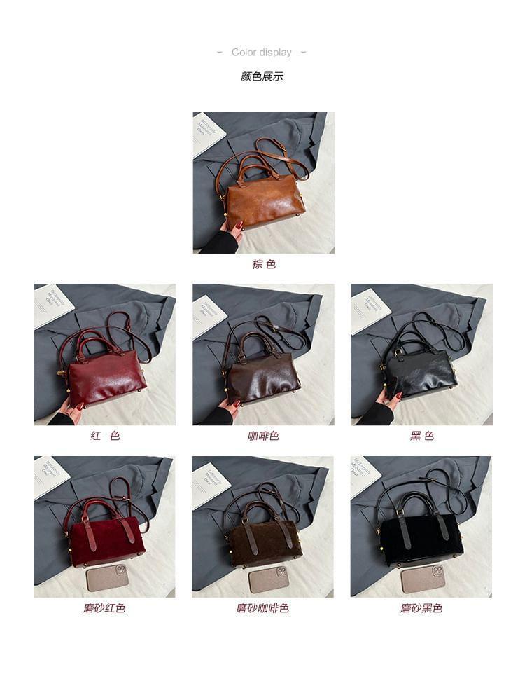 Faux Leather Plain Crossbody Bag Product Image