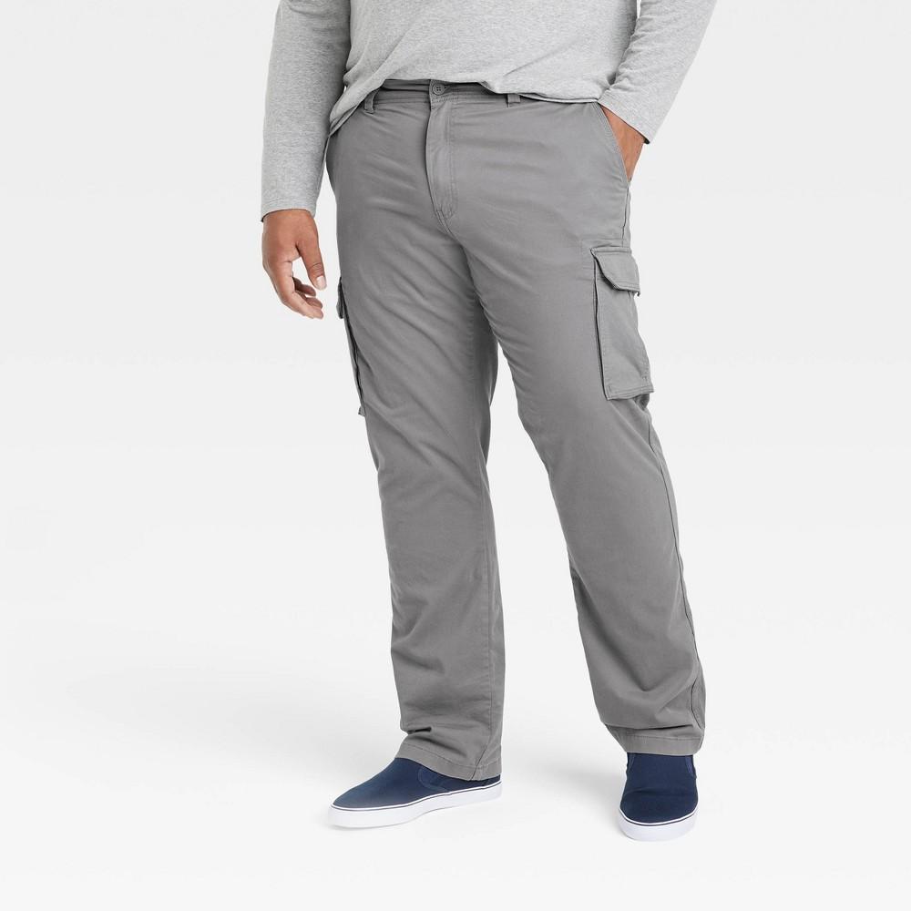 Mens Big & Tall Relaxed Fit Straight Cargo Pants - Goodfellow & Co Gray 36x36 Product Image