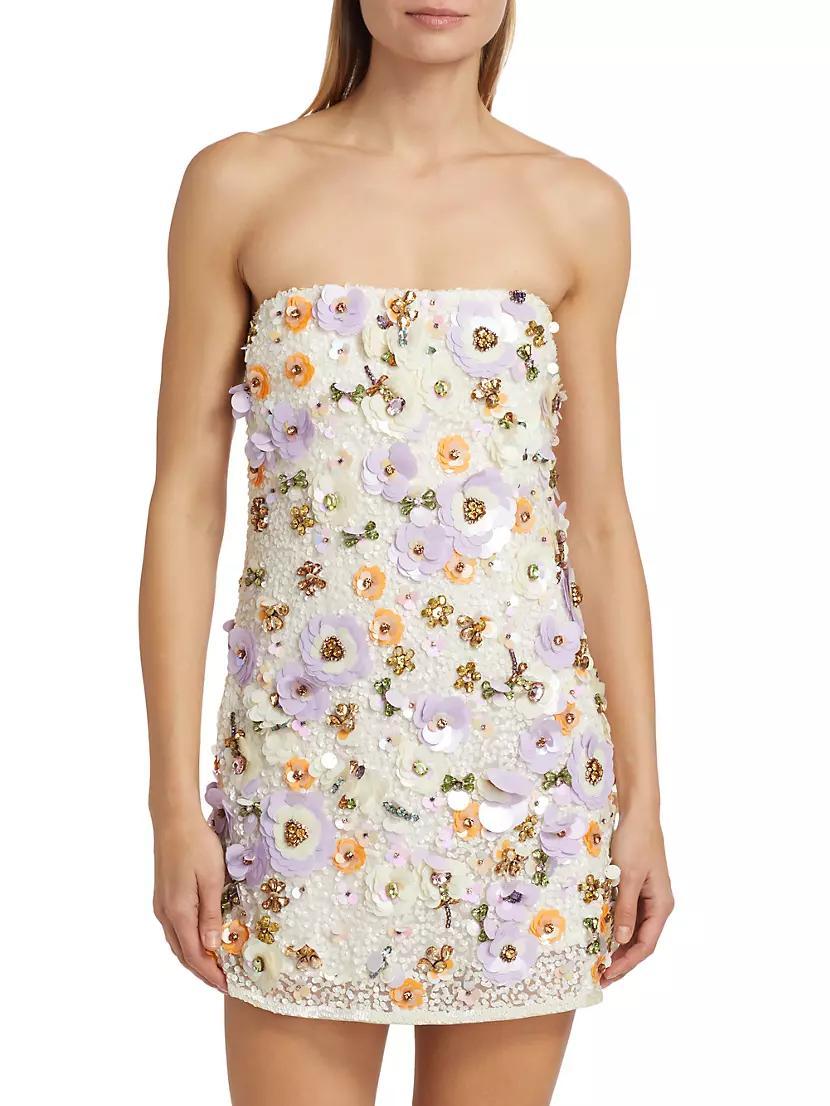 Deja Floral Paillette Strapless Minidress Product Image