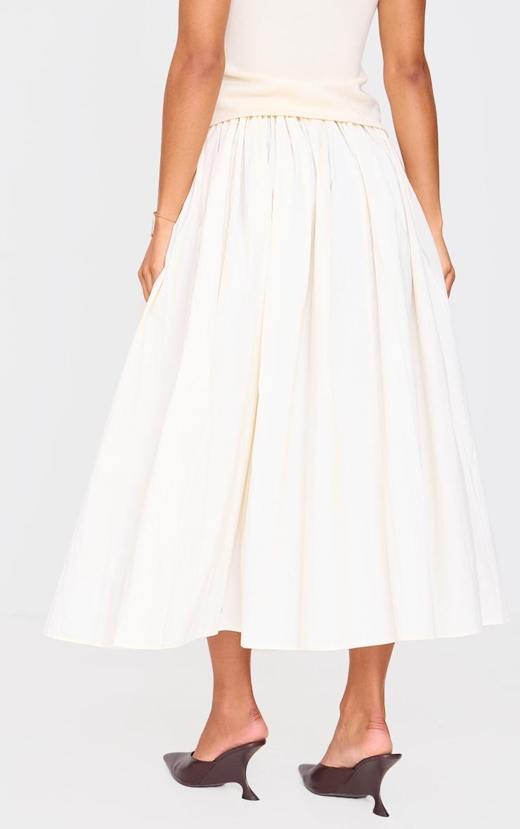 Cream Woven Floaty A Line Midaxi Skirt Product Image