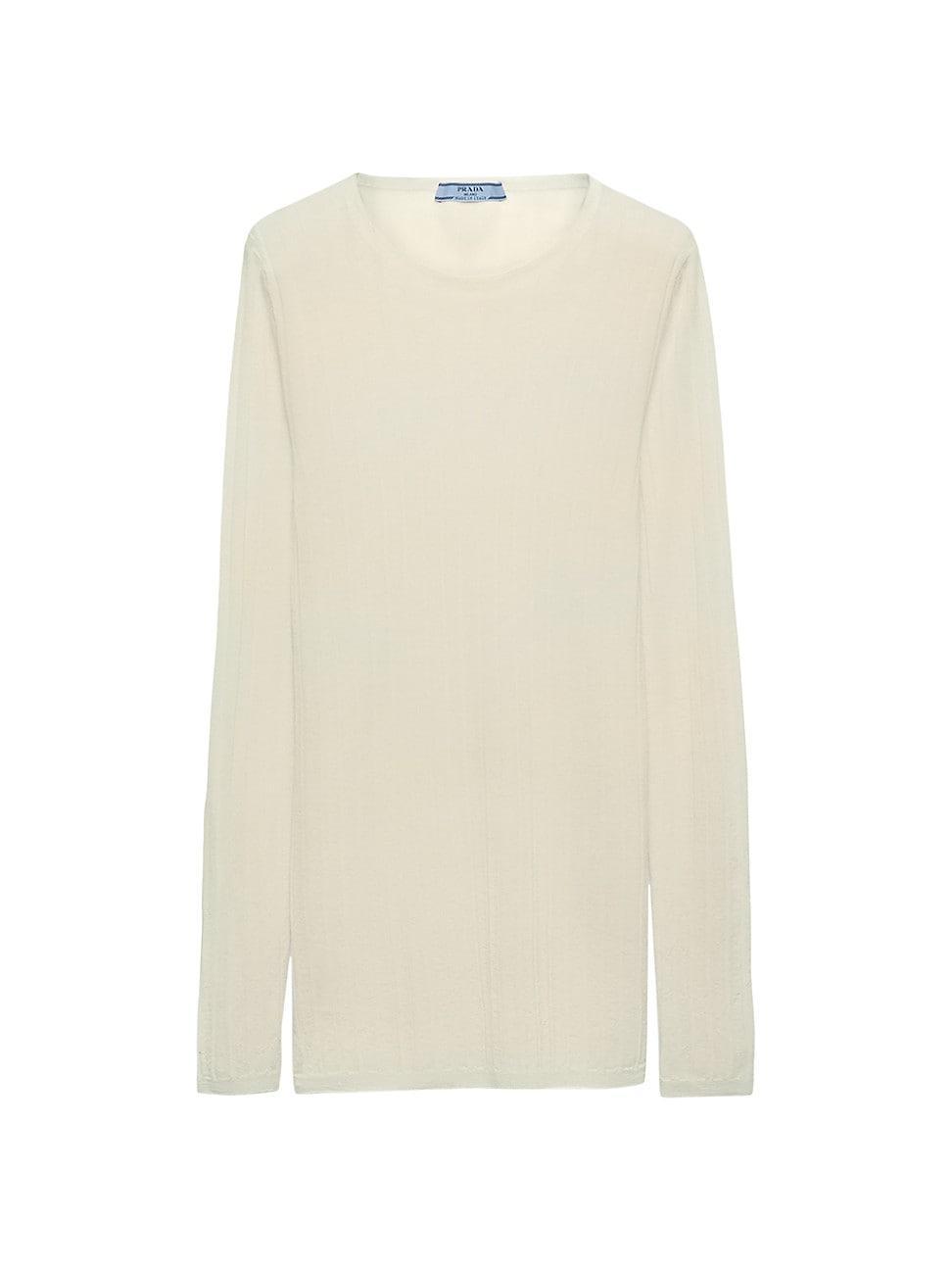 Womens Cashmere and Silk Crew-Neck Sweater Product Image