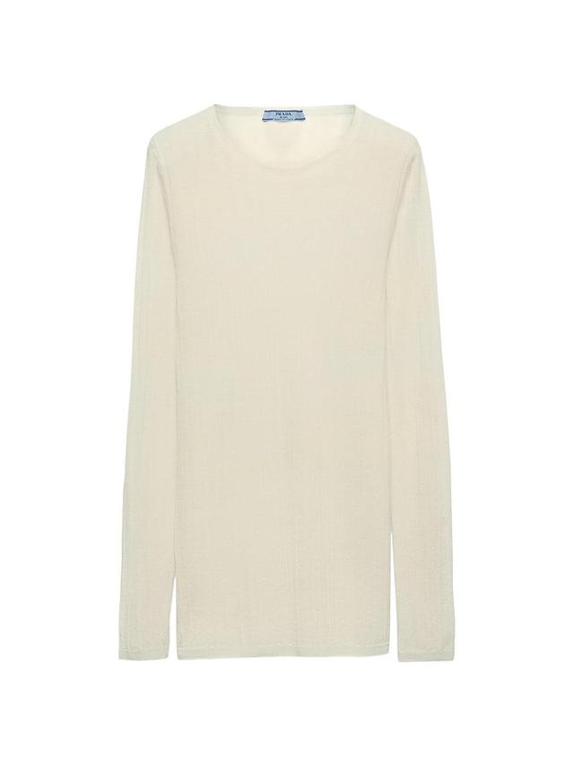 Womens Cashmere and Silk Crew-Neck Sweater Product Image