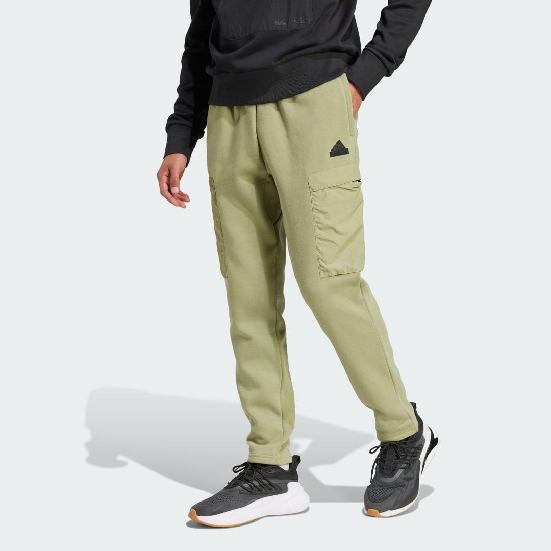 adidas City Escape Fleece Pants Tent Green XL Mens Product Image