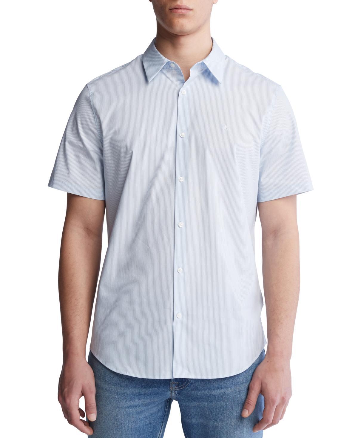 Calvin Klein Mens Slim-Fit Stretch Stripe Button-Down Shirt Product Image