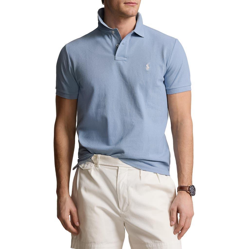 Classic Fit Mesh Polo Shirt In Pastel Blue Product Image