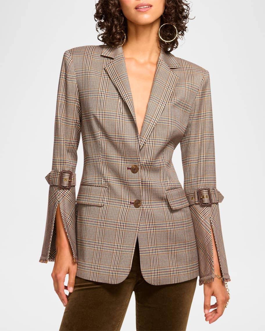 Loretta Single-Breasted Plaid Blazer Product Image