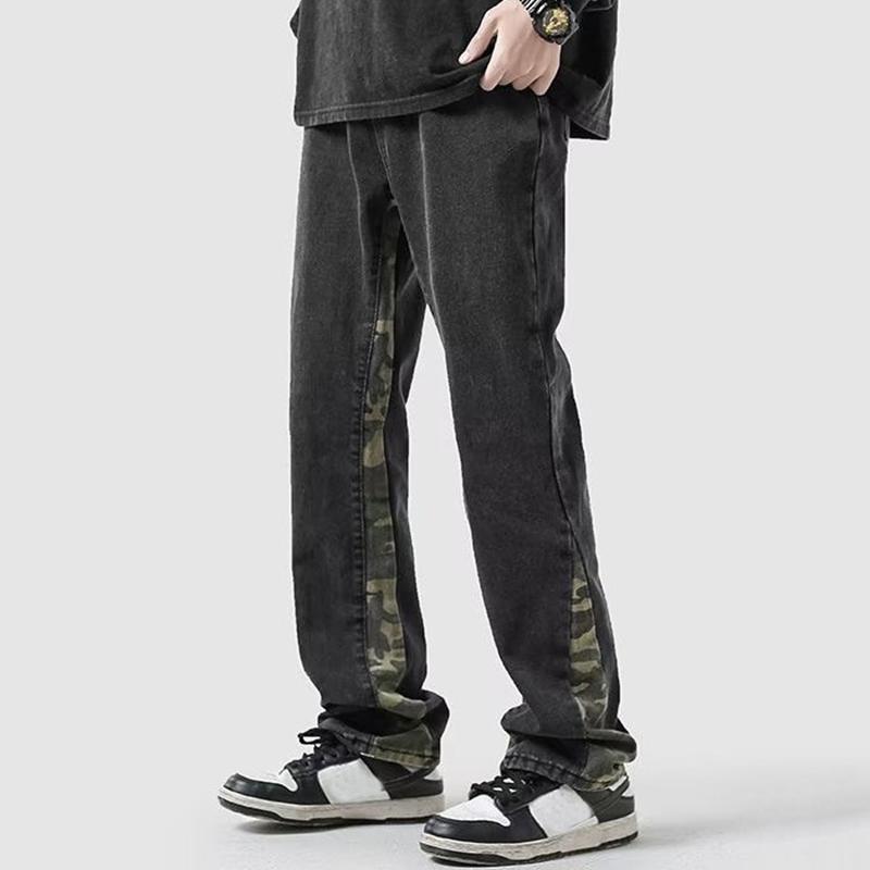 Men's Trendy Camouflage Patchwork Jeans product image