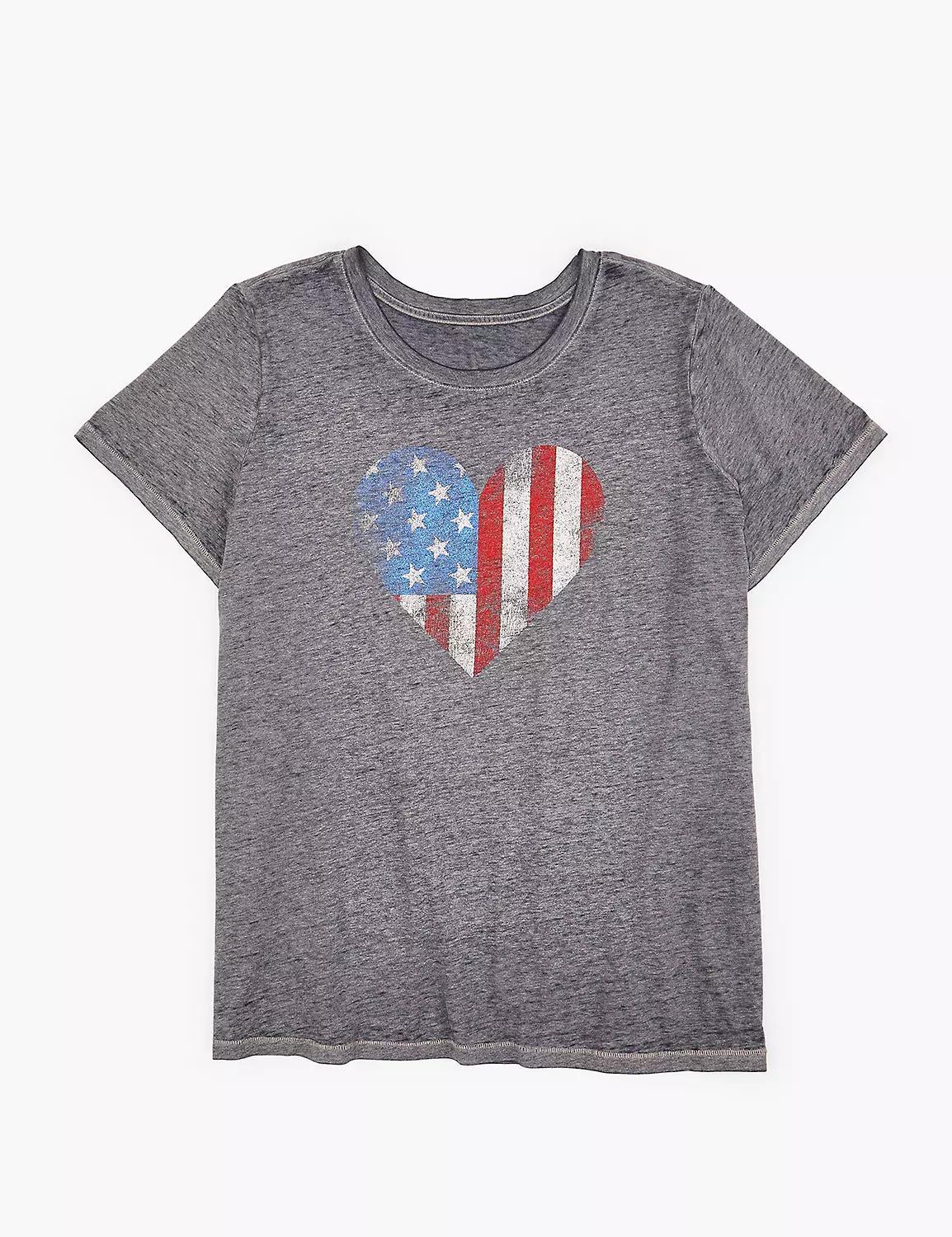 Modern Americana Heart Burnout Graphic Tee Product Image