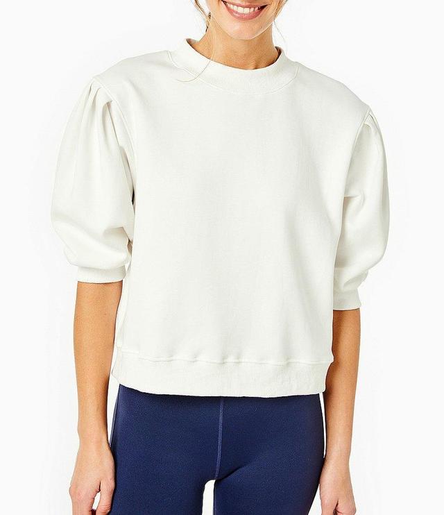 Addison Bay Short Puff Sleeve Cedar Pullover Sweatshirt Top Product Image