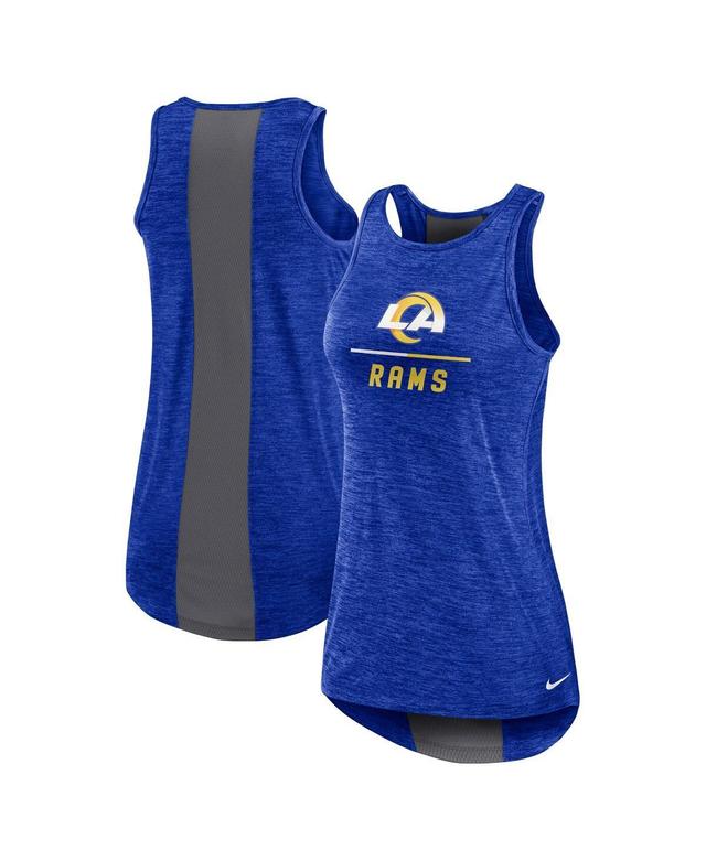 Women's Nike Royal Los Angeles Rams High Neck Performance Tank Top Product Image