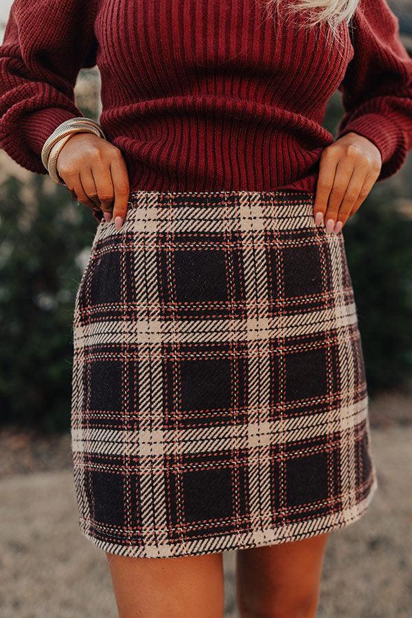 Cafe Patio Plaid Skirt in Chestnut Product Image