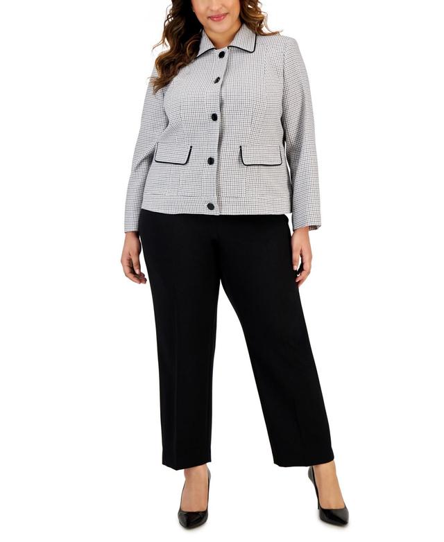 Le Suit Plus Size Five-Button Jacket & Slim Pants - Black Product Image