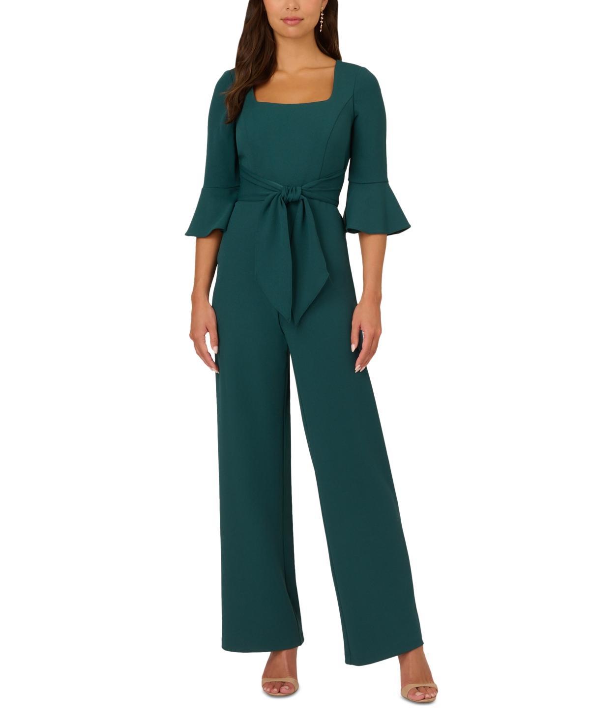 Adrianna Papell Womens Tie-Front Bell-Sleeve Jumpsuit Product Image