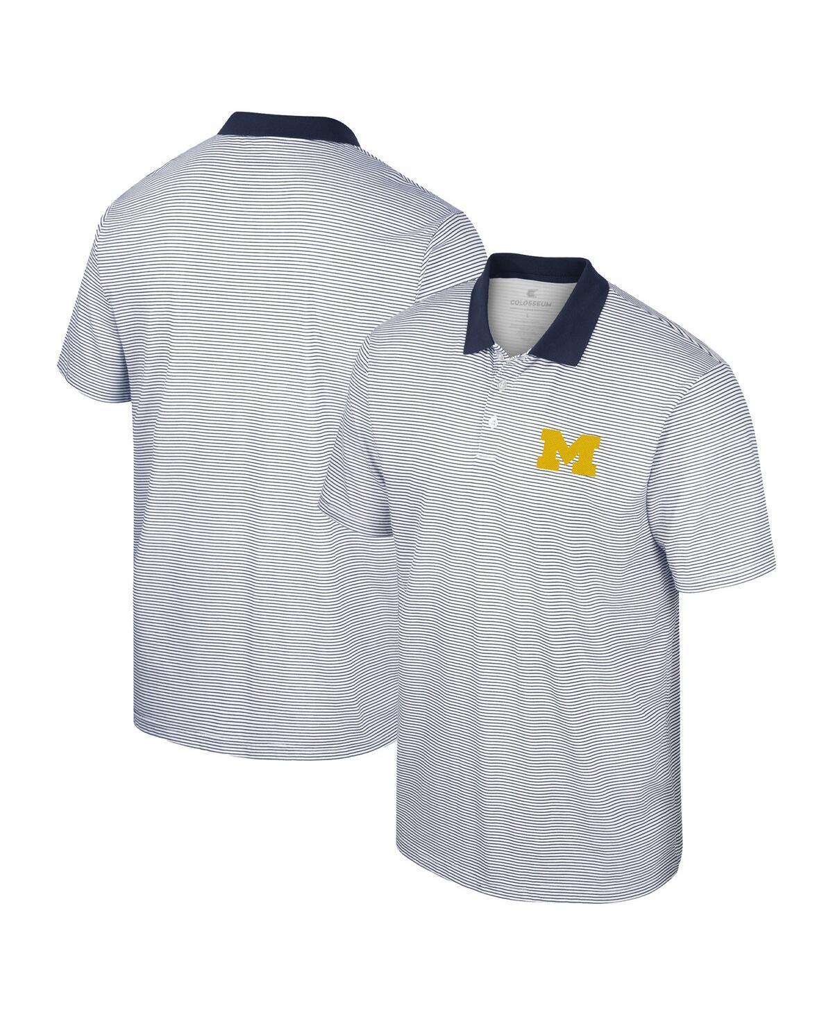 Mens Colosseum /Black Michigan Wolverines Print Stripe Polo Product Image