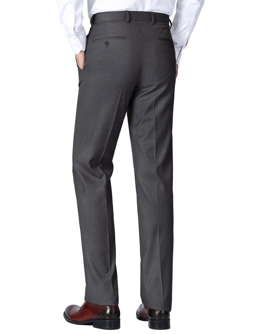 Dress Pants Regular Leg Un-Hemmed Bottoms in Charcoal Product Image