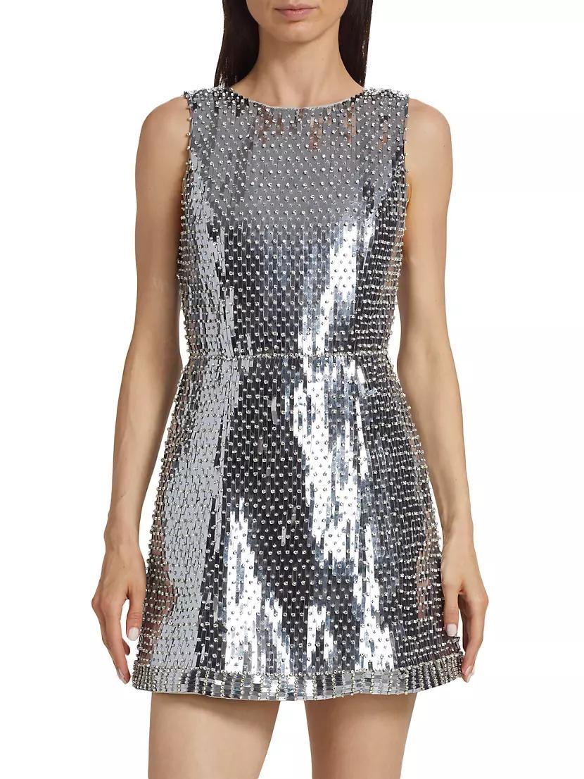 Lindsey Embellished Metallic Minidress Product Image