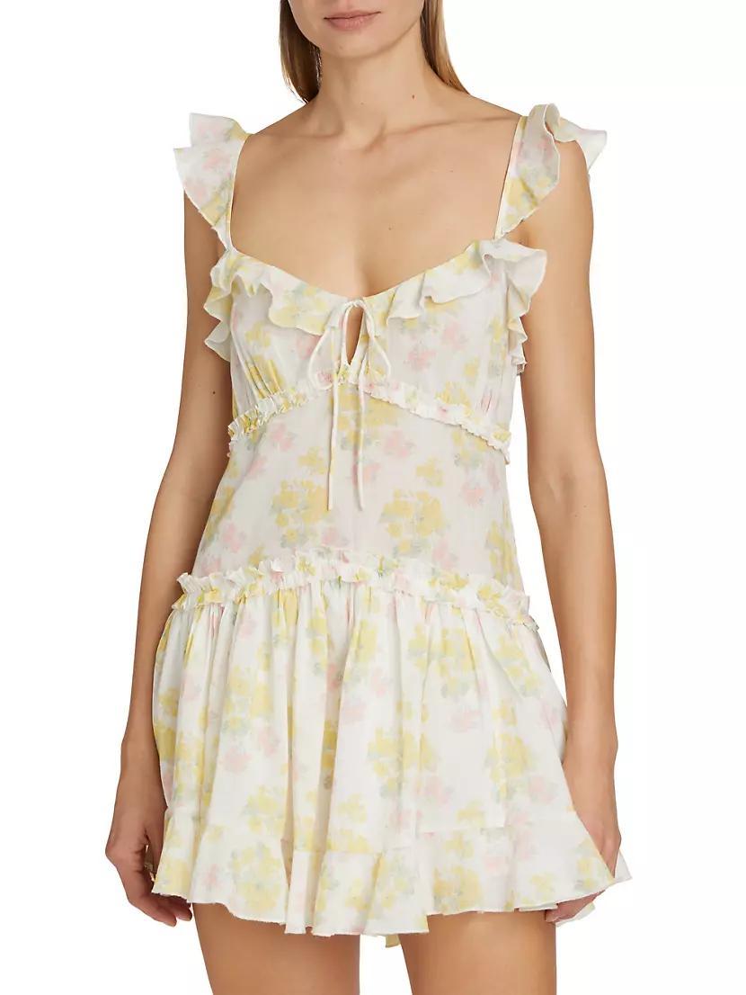 Frista Floral Cotton Ruffled Minidress Product Image