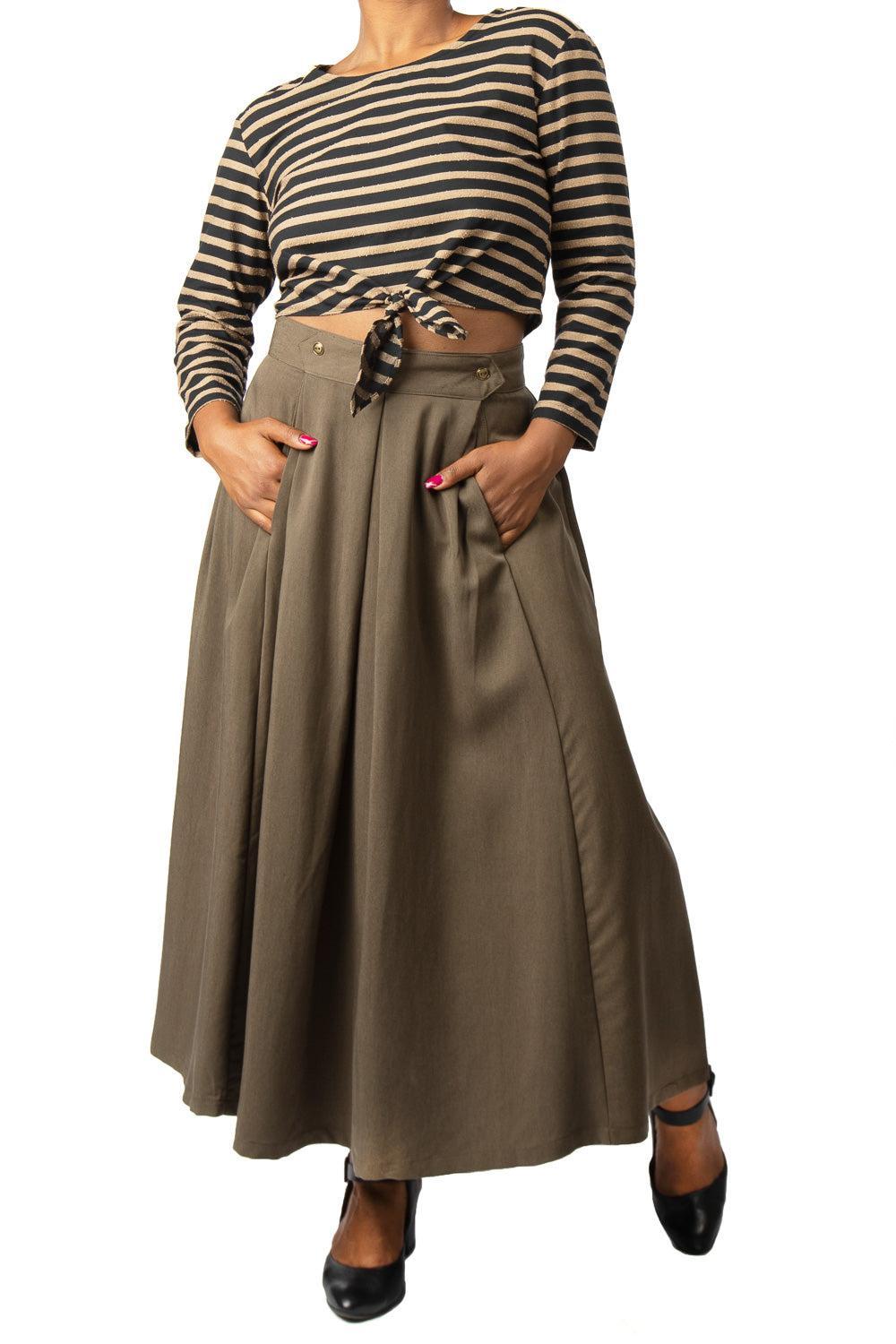 Rue Skirt in Olive Tencel Product Image