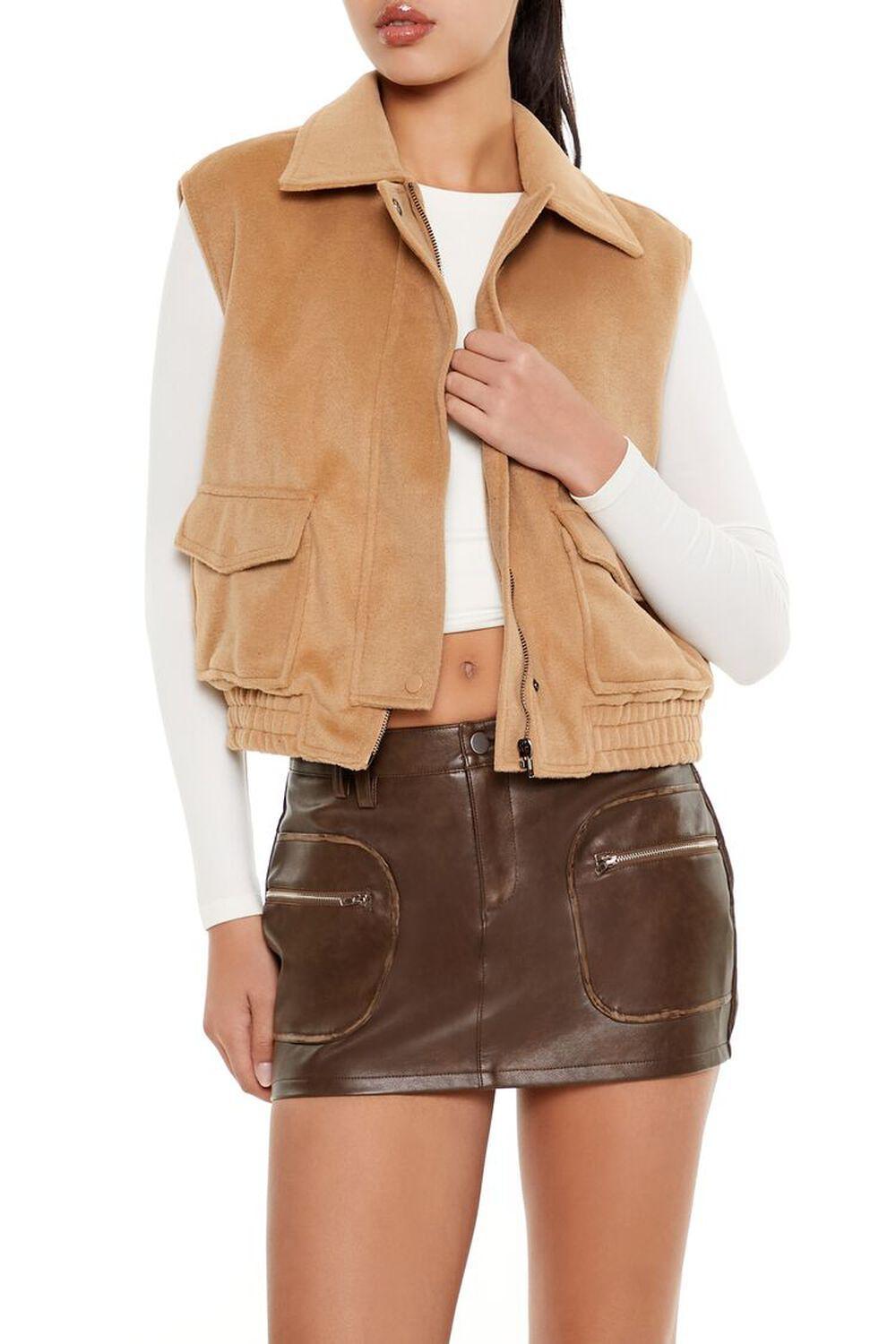 Brushed Zip-Up Vest | Forever 21 Product Image