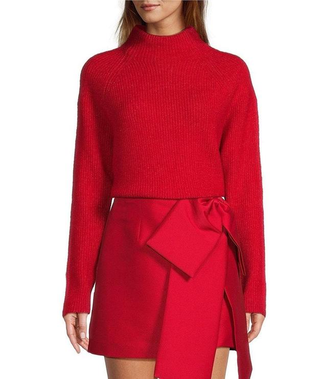 Antonio Melani Gabby Faux Alpaca Knit Mock Neck Dropped Long Sleeve Pullover Sweater Product Image