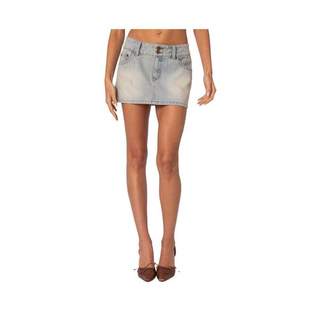 Edikted Womens Rumble Washed Denim Mini Skirt Product Image