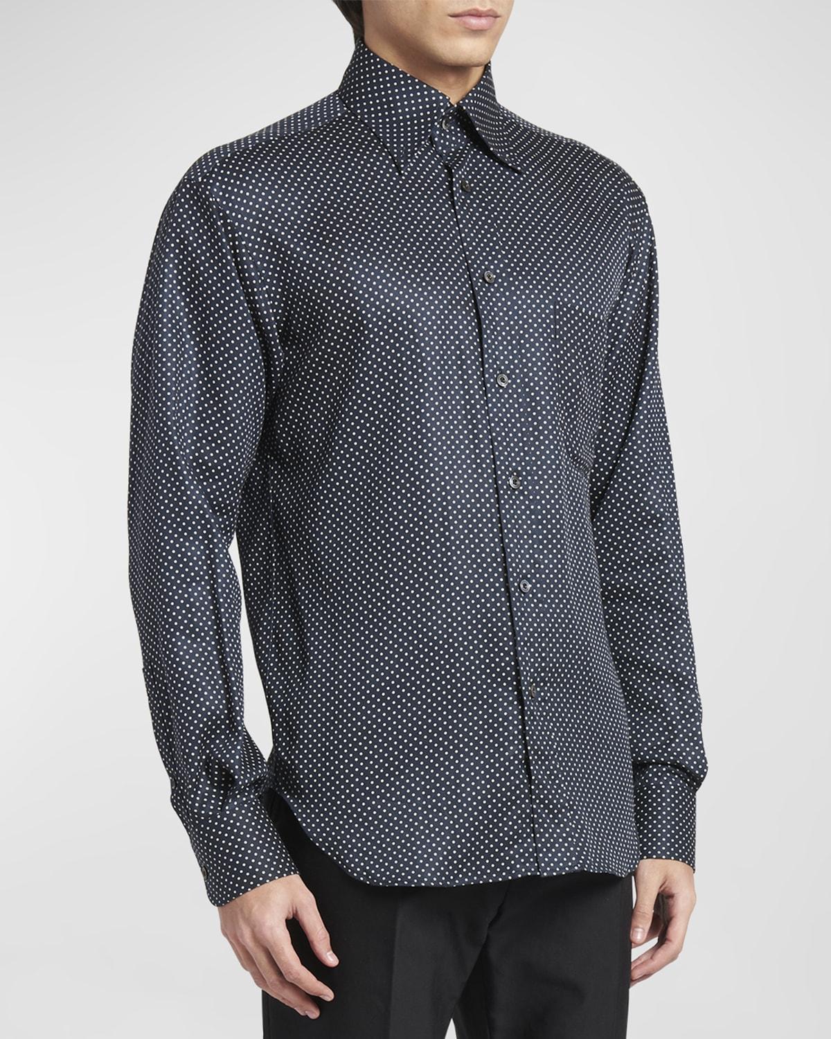 TOM FORD Polka Dot Slim Fit Button-Up Shirt Product Image