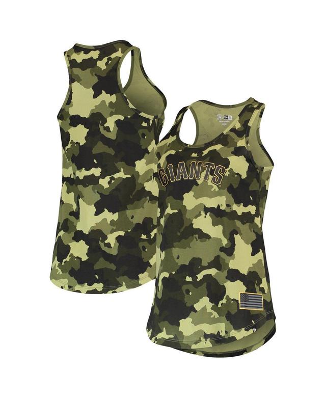 Womens New Era San Francisco Giants 2022 MLB Armed Forces Day Camo Racerback Tank Top Product Image