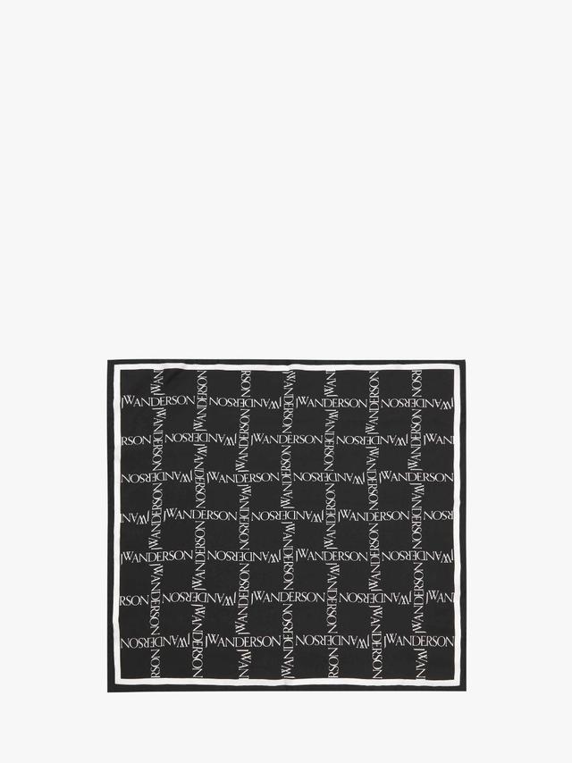 SILK SCARF WITH LOGO GRID MOTIF in black | JW Anderson US  Product Image