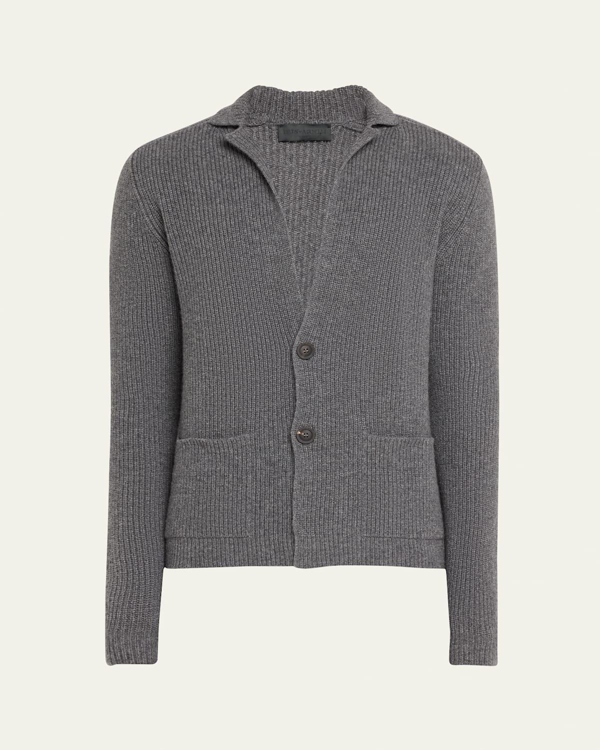 Mens Carson Cashmere Rib Cardigan Product Image