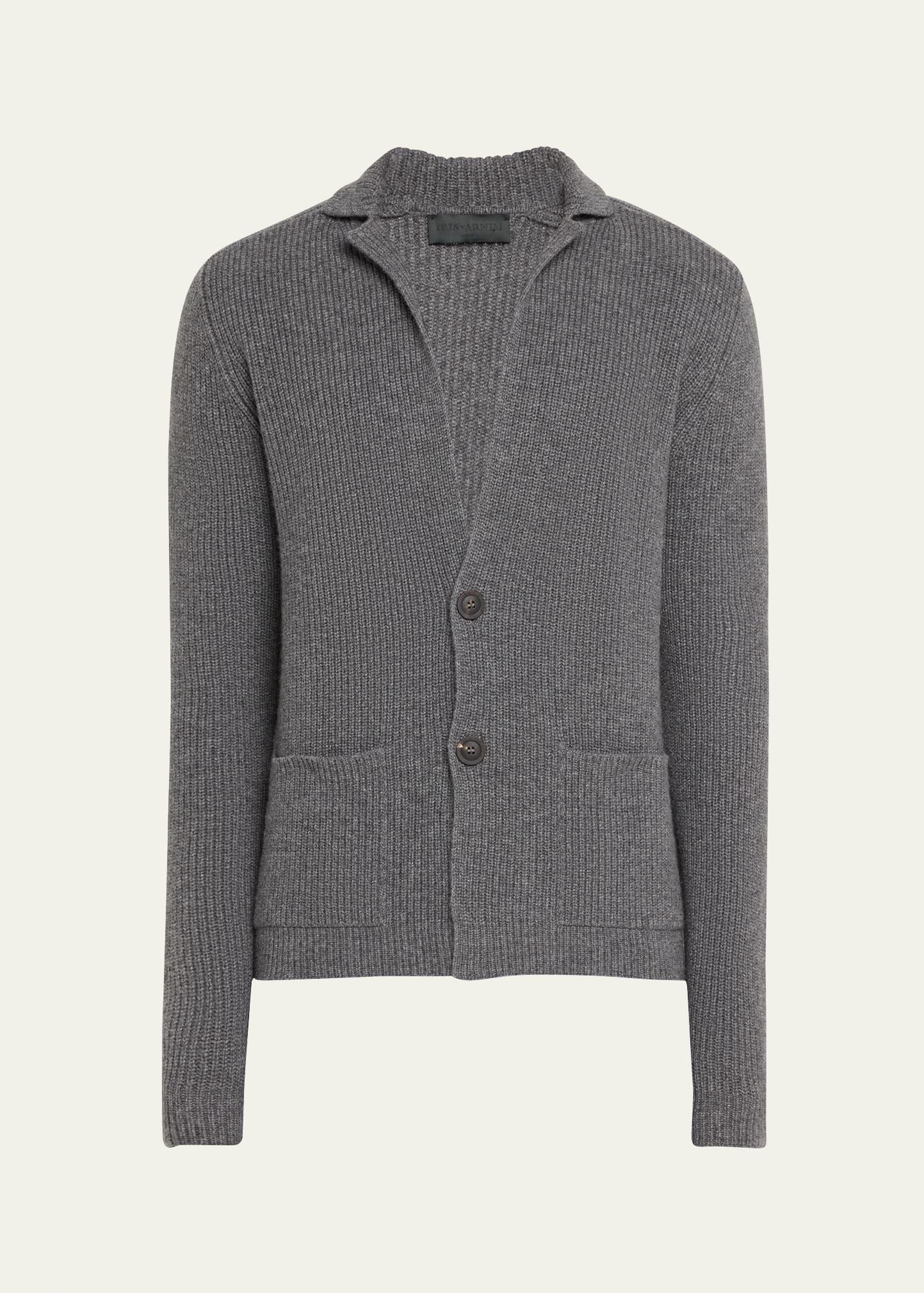 Mens Carson Cashmere Rib Cardigan Product Image