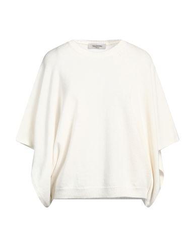 VALENTINO Garavani Woman Sweater Ivory Size Xl Virgin Wool, Cashmere In White Product Image