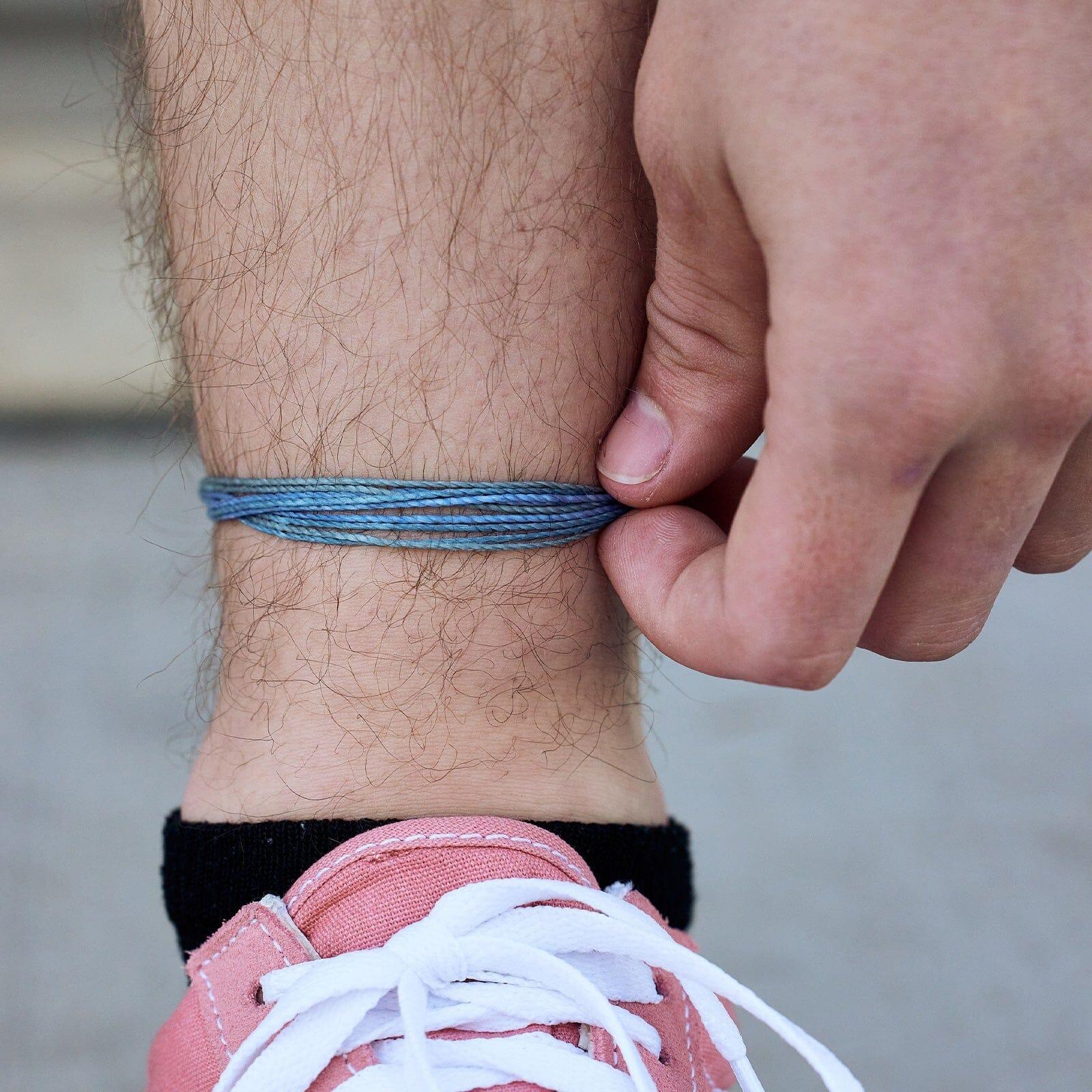 Men's Mixed Seed Bead Stretch Anklet Product Image