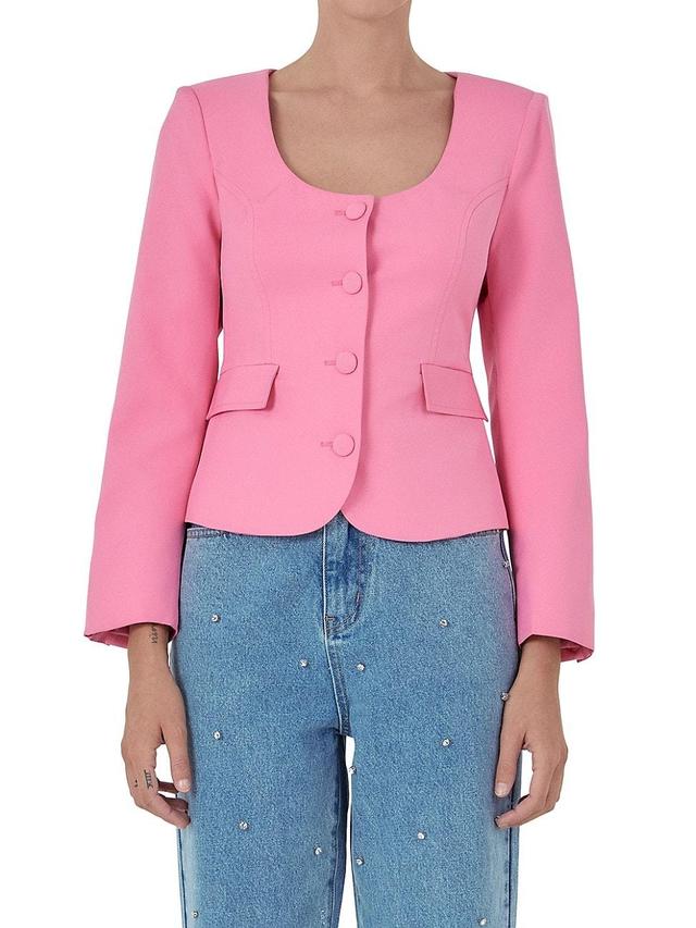 Womens Scooped Buttoned Top Product Image