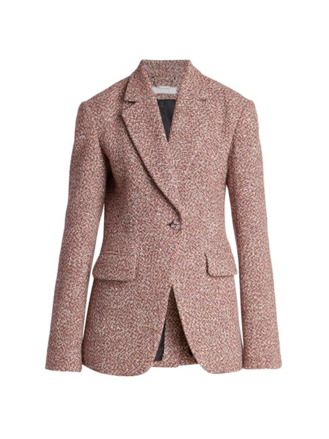 Tweed Knit Blazer Jacket In Neutral Product Image