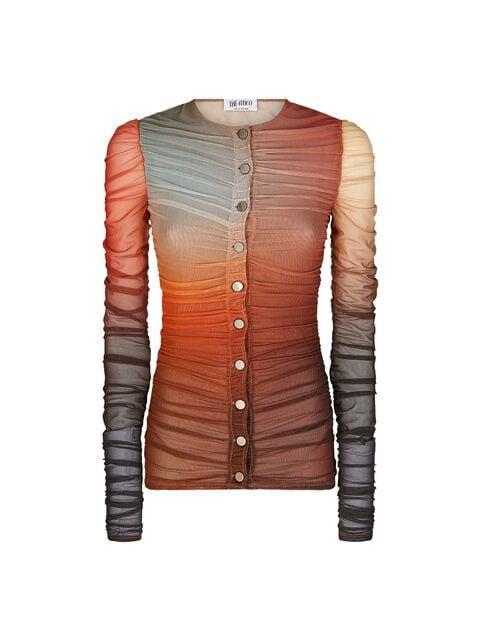 Red, orange, brown and white gradient top Product Image