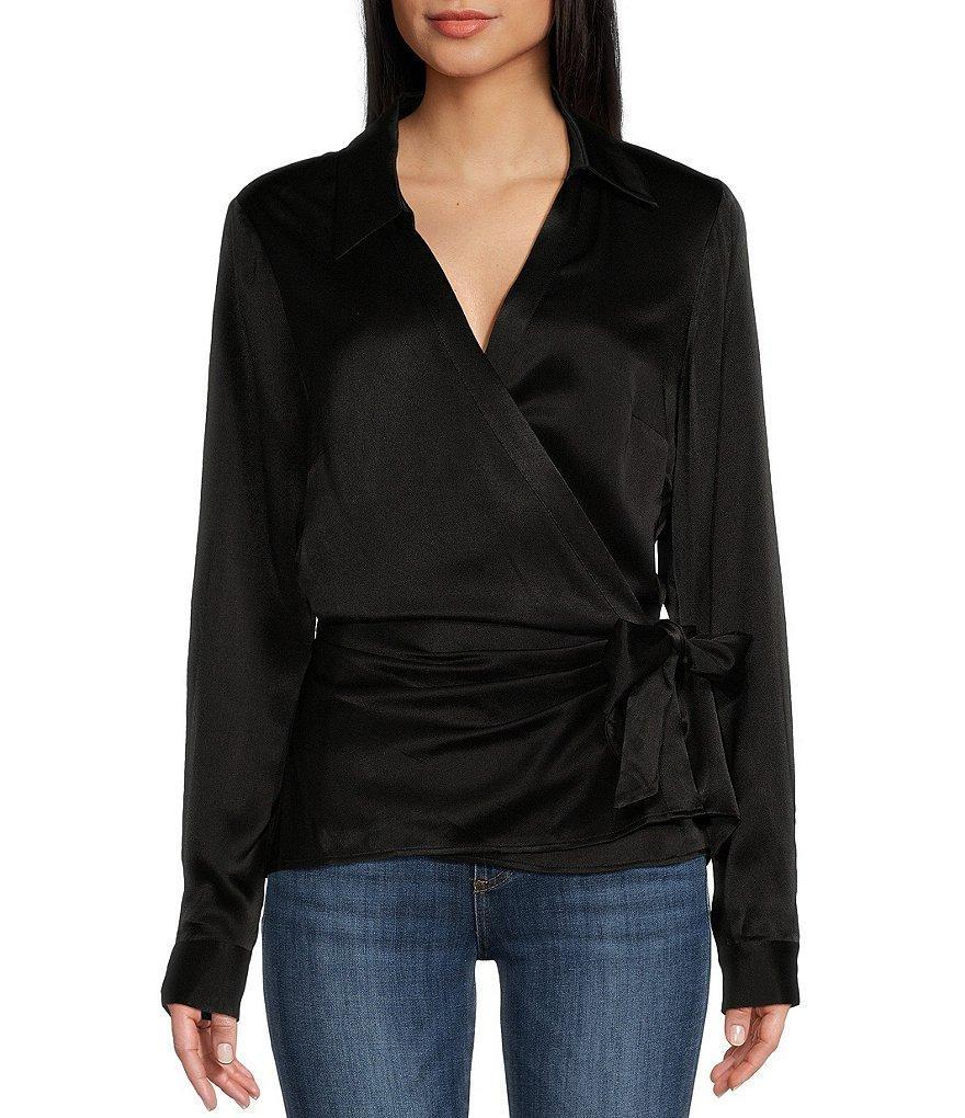 Guess Karley Long Sleeve Tie Side Wrap Top product image