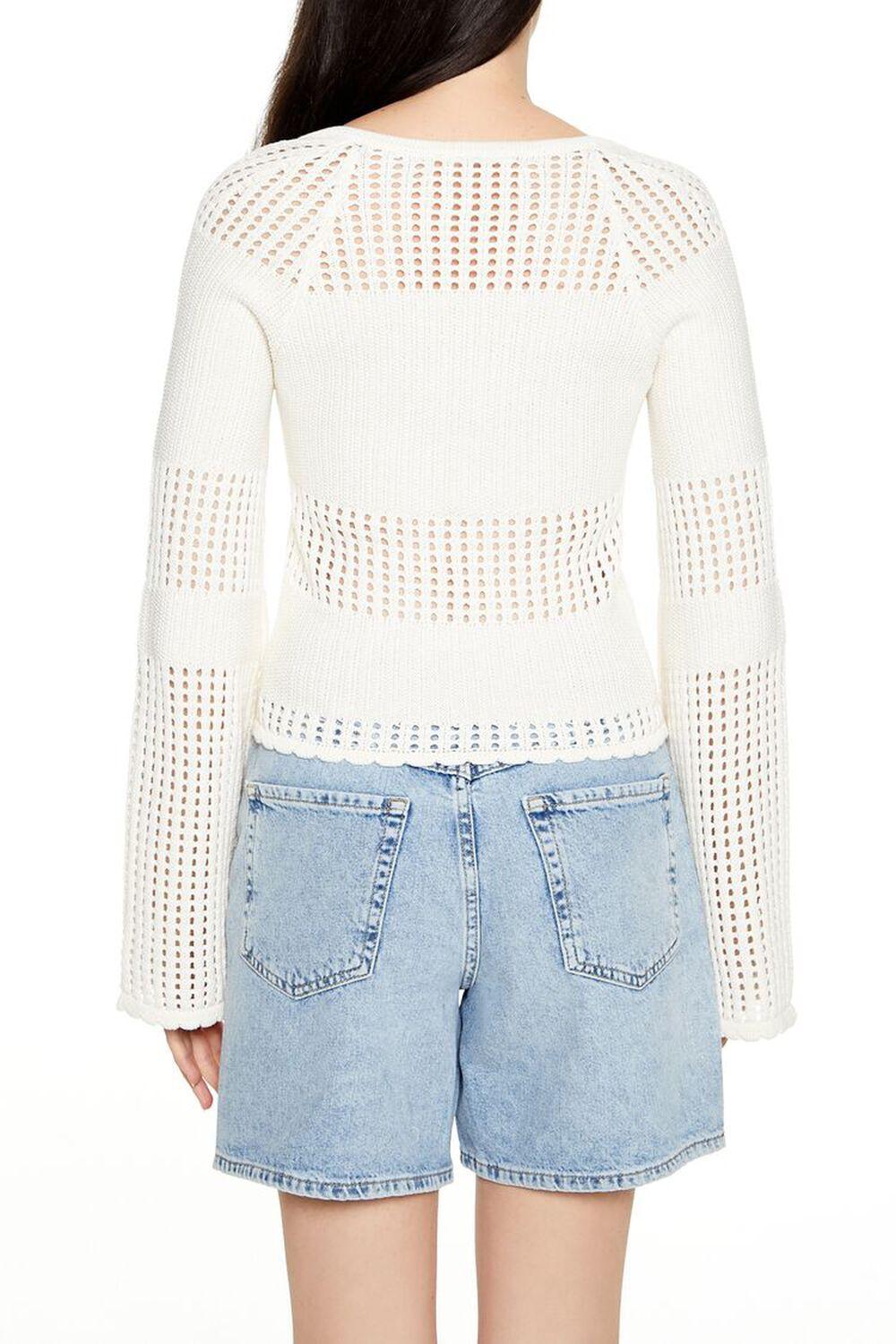 Open-Knit Bell-Sleeve Sweater | Forever 21 Product Image