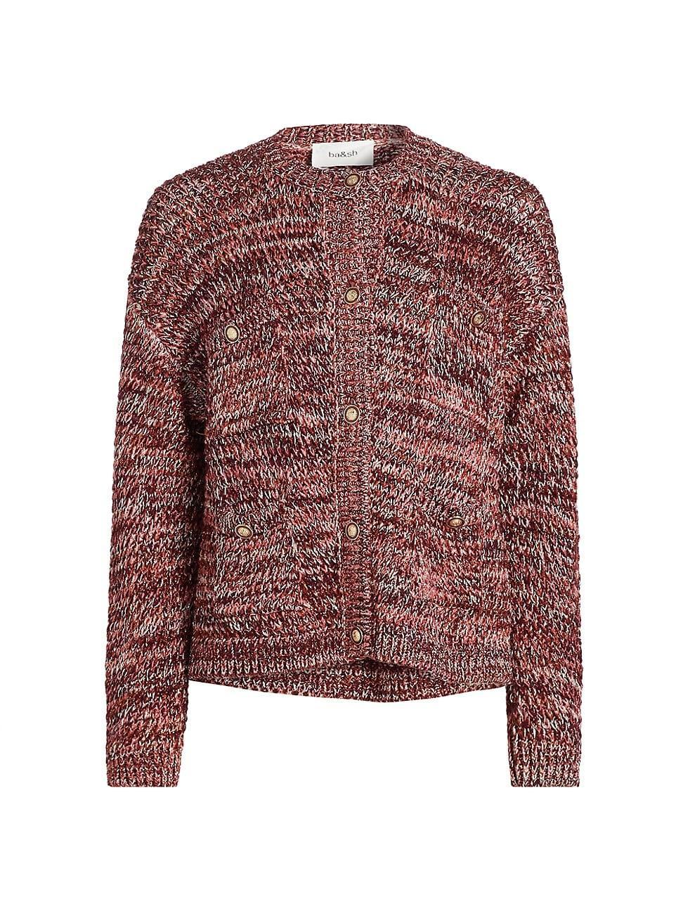 Womens Bran Marled Metallic Cardigan product image