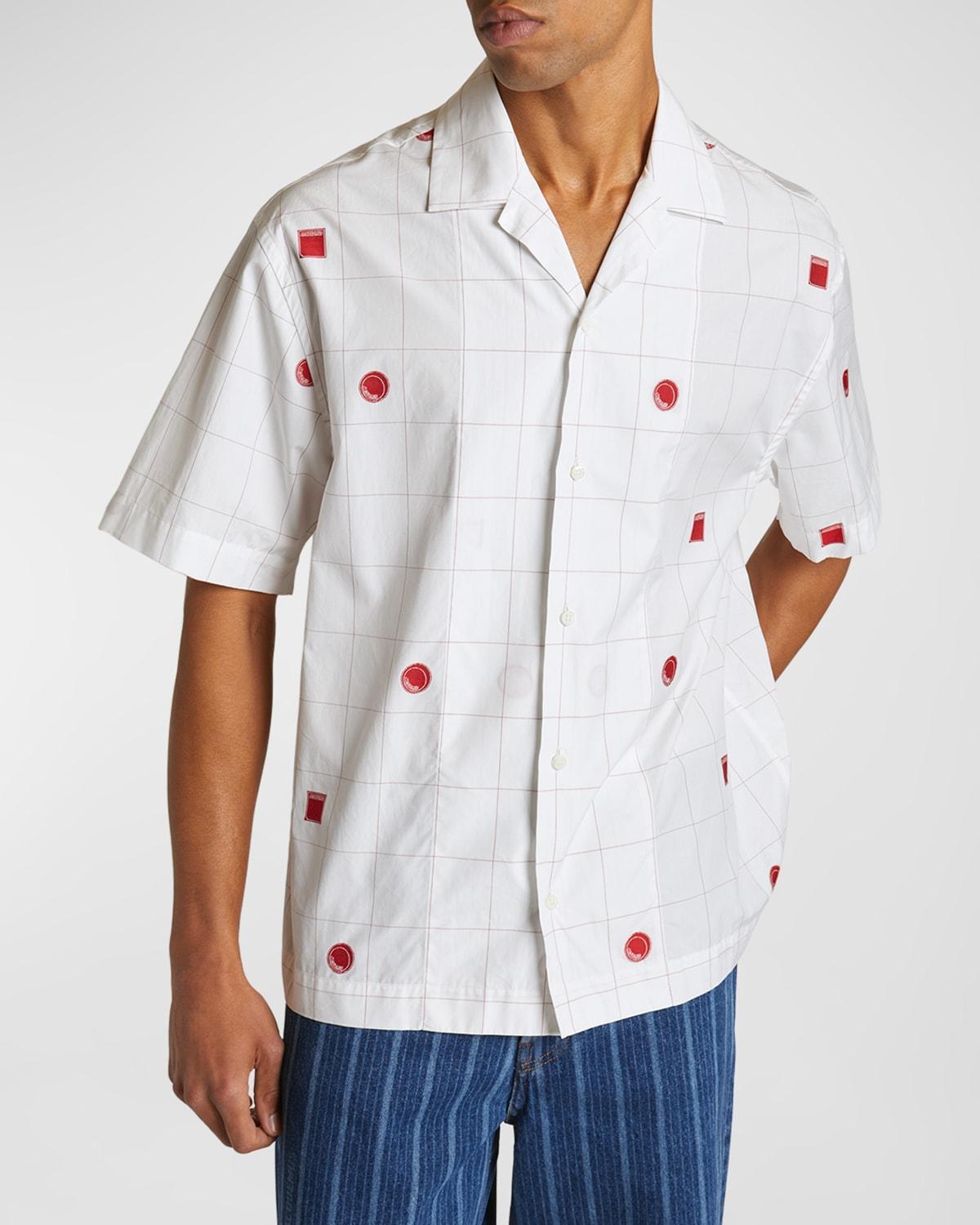 Men's Grid Check Icon Camp Shirt Product Image