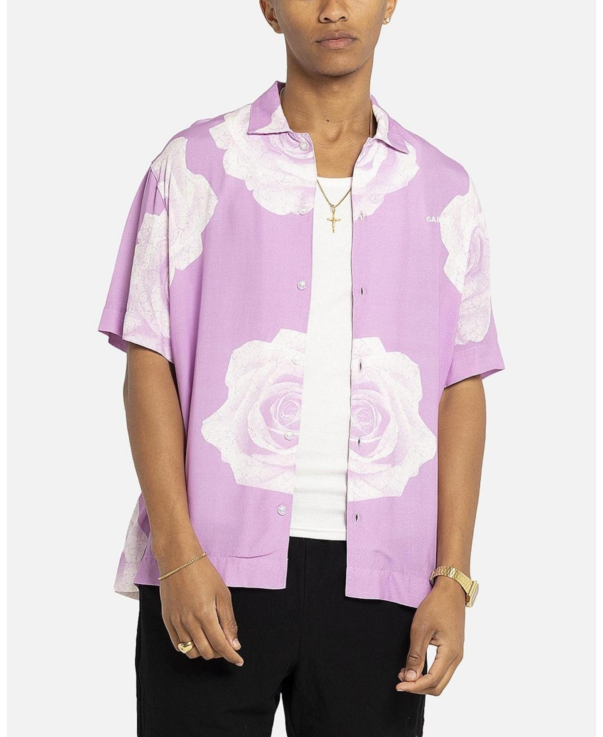 Carre Mens Rose Bunch Button Up Shirt - XXXLarge, Light Pastel purple Product Image