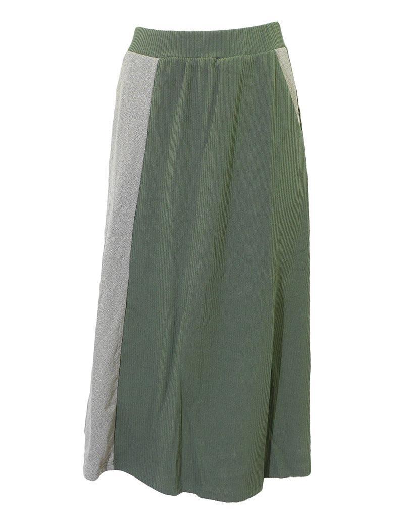 Modaliani Ribbed Colorblock Midi Skirt Product Image