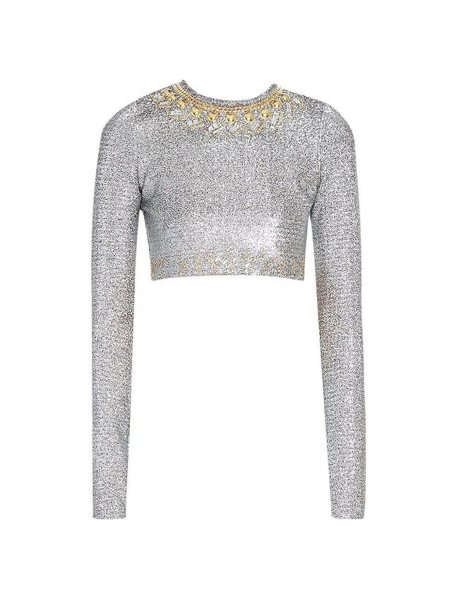 Womens Metallic Crop Top Product Image