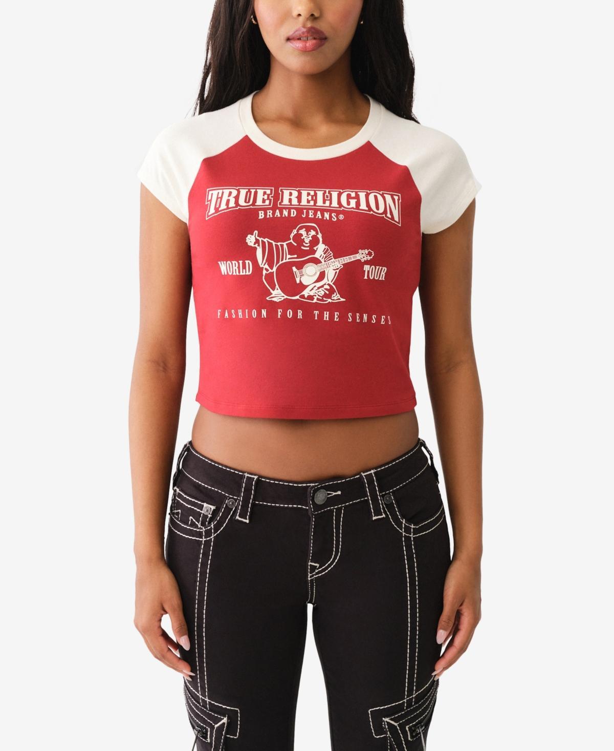 True Religion Women's Contrast Raglan Baby T-Shirt Product Image