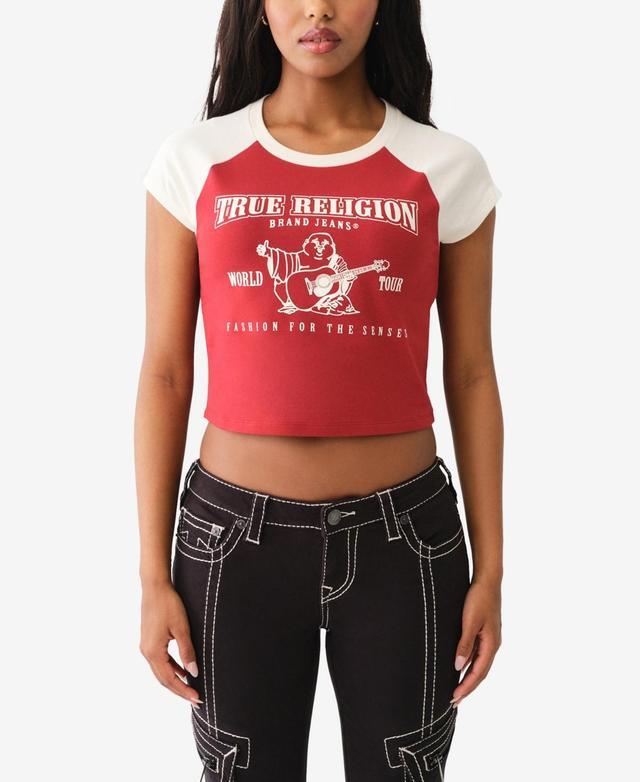 True Religion Womens Contrast Raglan Baby Tee Product Image