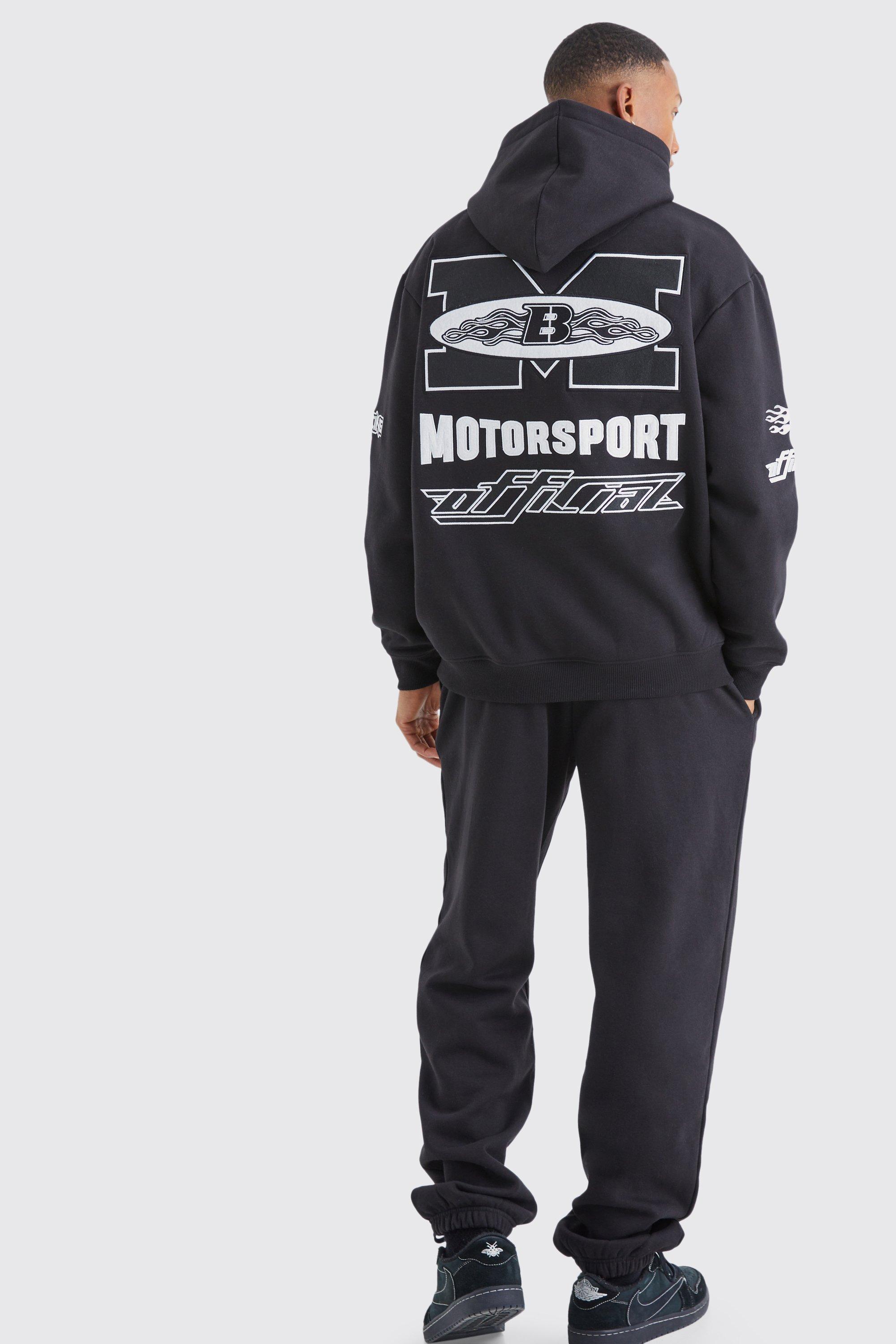 Oversized Moto Applique Tracksuit | boohooMAN USA Product Image