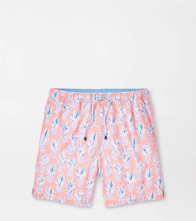 Peter Millar Mens Pineapple In Paradise Swim Trunk | Color: Coral Reef | Size: M Product Image